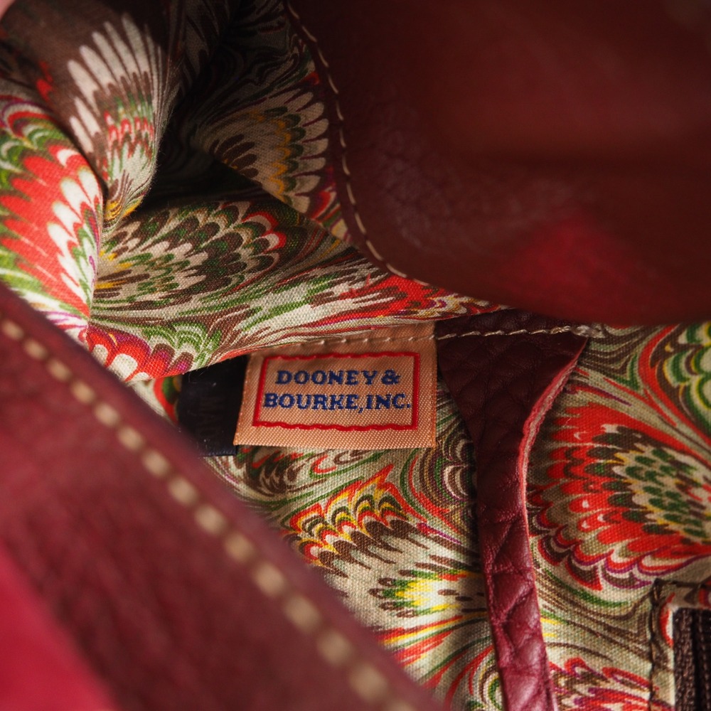 Dooney & Bourke City Barlow Satchel Burgundy Pebbled Leather Tassel Bag - Picture 13 of 16